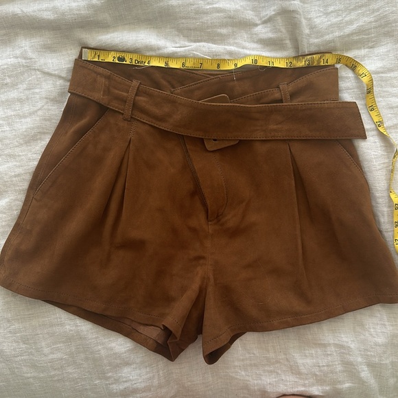 Marissa Webb Shorts | Womens Levi Suede Shorts Cognac - Picture 5 of 5